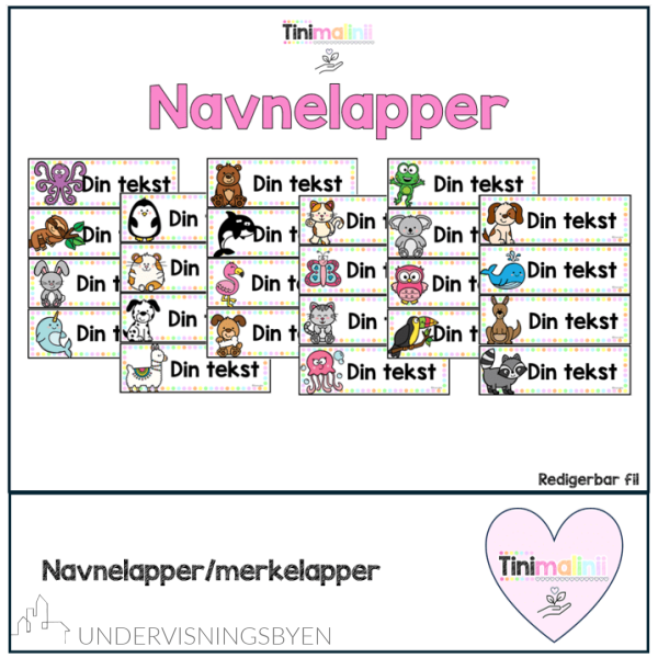 Navnelapper - redigerbar fil