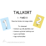 Tallkort 1-9 med 0 / spring / plastelina