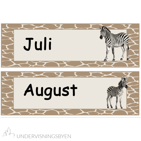 Klasseromsdekor Safari Kalender - Bilde 4