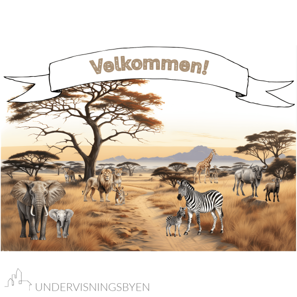 Klasseromsdekor Safari Dørdekor