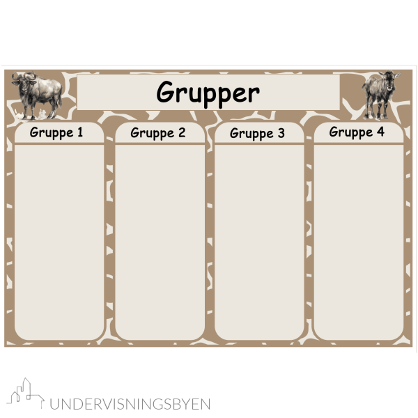 Klasseromsdekor Safari Plakater