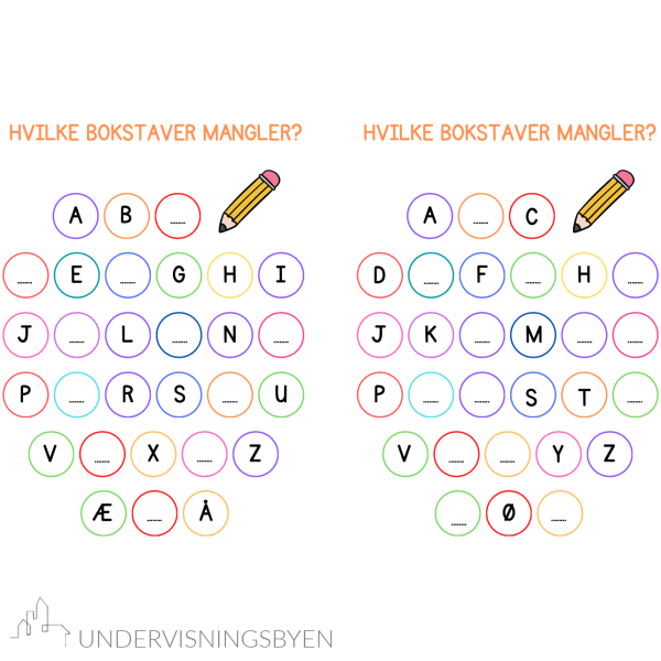 fyll inn bokstavene som mangler / bokstavprøve - 3 ark - Bilde 3
