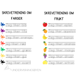 Skrivetrening / sporing / skrive over / 7 ark / arbeidsark