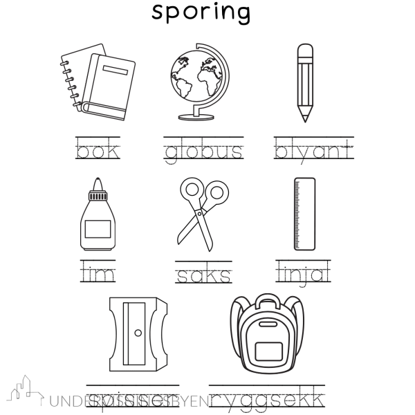 8 arbeidsark med sporing og begrepstrening - Bilde 6