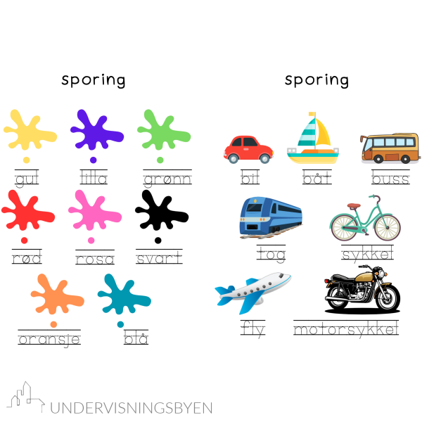 8 arbeidsark med sporing og begrepstrening - Bilde 5