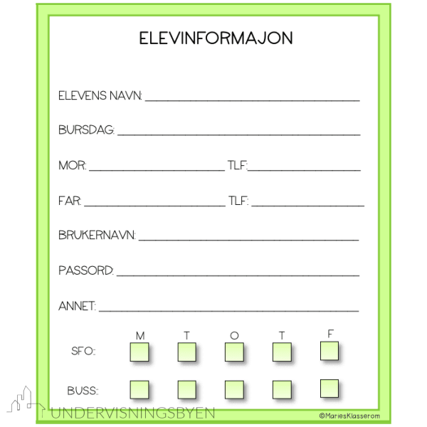 ELEVINFORMASJON kort - Bilde 6