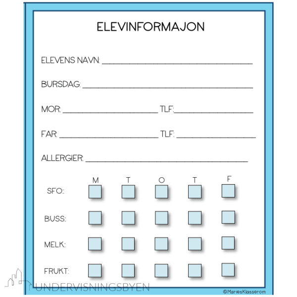ELEVINFORMASJON kort - Bilde 8