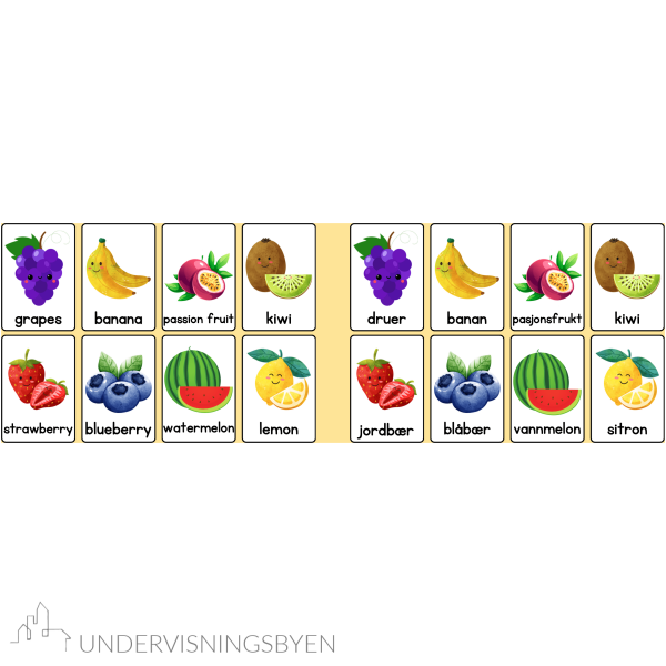 Butikk / plakater / norsk og engelsk / memory / lotto / 6 ark