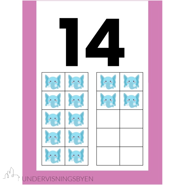 Tallplakater - tallene 0 til 20 - lilla/rosa design - Bilde 7