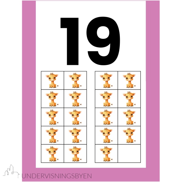 Tallplakater - tallene 0 til 20 - lilla/rosa design - Bilde 8