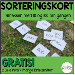 Tallrekker – 10 og 100 om gangen – Sorteringskort