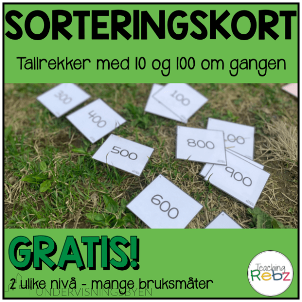 Tallrekker - 10 og 100 om gangen - Sorteringskort