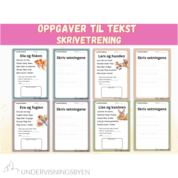 SAMLEPAKKE - lesetrening - 20 tekster/40 sider! - Bilde 2