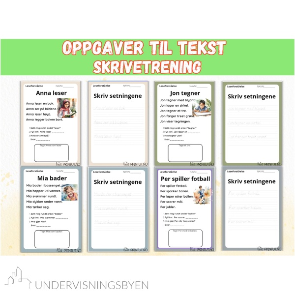 SAMLEPAKKE - lesetrening - 20 tekster/40 sider! - Bilde 5