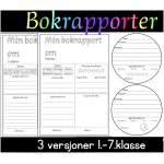 1.-7.trinn Bokrapporter 3 versjoner