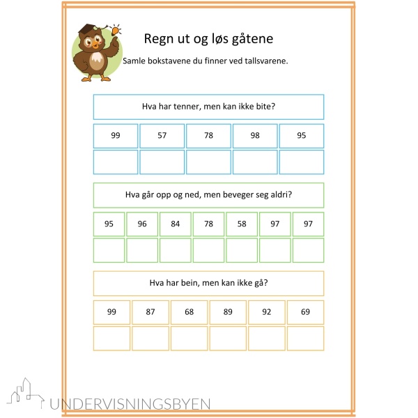 Addisjon og oppstilling UTEN tierovergang - to- og tre sifre - 120 regnestykker m/gåter - Bilde 6