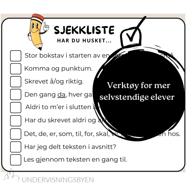 Sjekkliste, rettskrivning!