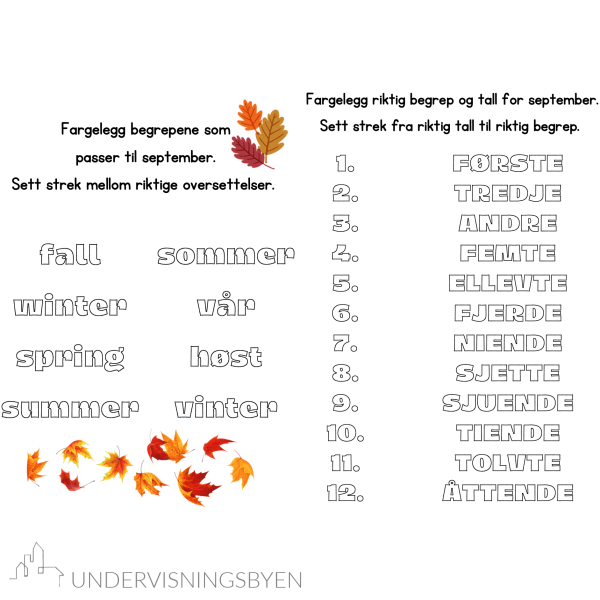 Arbeidshefte for september / aktivitetshefte / 22 sider / varierte oppgaver / barneskolen / småtrinnet - Bilde 5