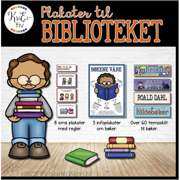 Plakater til biblioteket