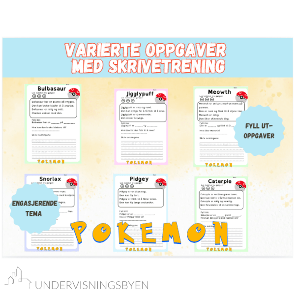 Pokemon lesing/skriving NORSK for 1-2. trinn - Bilde 2
