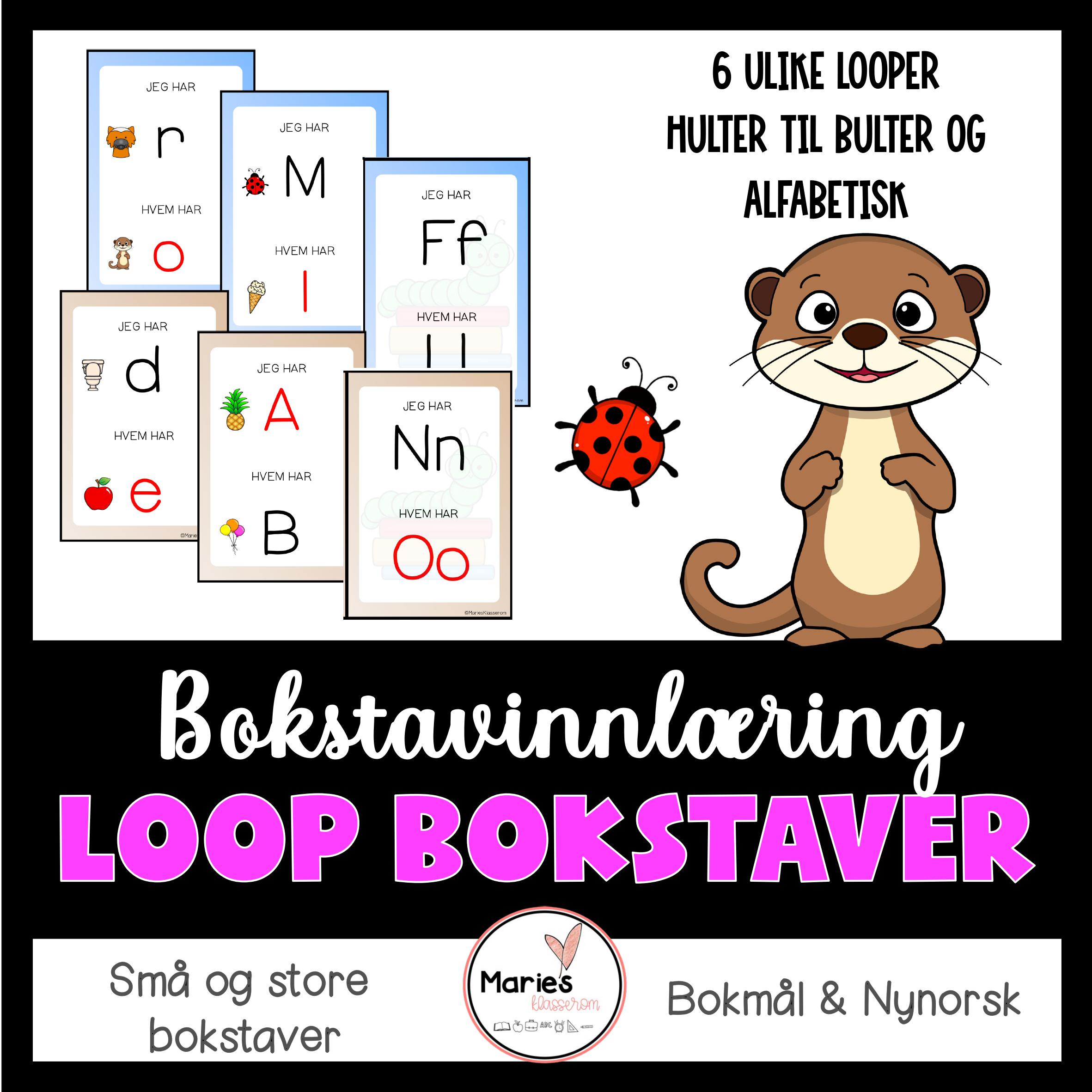 BOKSTAVLOOP 6 varianter