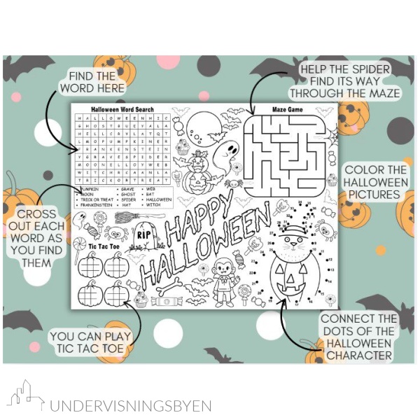 Engelsk-Halloween-Placemats - Bilde 2