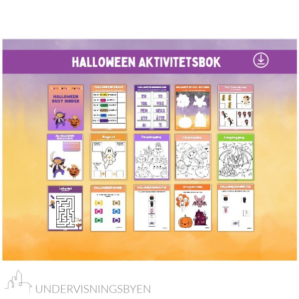 Halloween! Aktivitetsark for de yngste. Spor, match og klipp. - Bilde 2