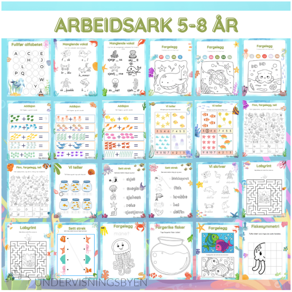 Arbeidshefte matematikk/norsk - 1./2. trinn - 50 SIDER - Bilde 3