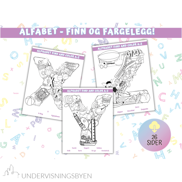 Fargelegg - engelske ord - alfabet - Bilde 4