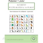 Alfabetet – pultplakat og A4 plakat – KUN store bokstaver