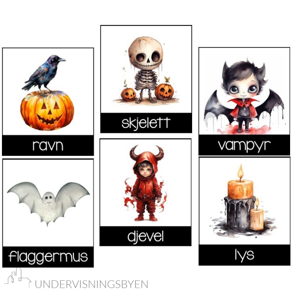 Halloween Flashcards Norsk