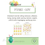 Påske-gøy. 20 siders arbeidshefte med enkle oppgaver innen tall, telling, bokstaver, alfabetet, speiling, mønster, labyrinter, staving, lesing med mye mere