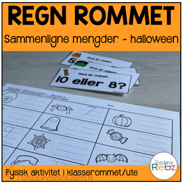 Regn rommet - Sammenligne mengder 1-10 - Halloween-tema
