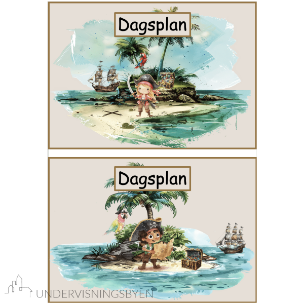 Klasseromsdekor Pirat Dagsplan
