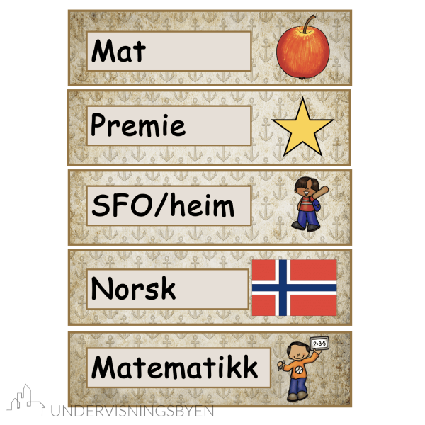Klasseromsdekor Pirat Dagsplan - Bilde 3
