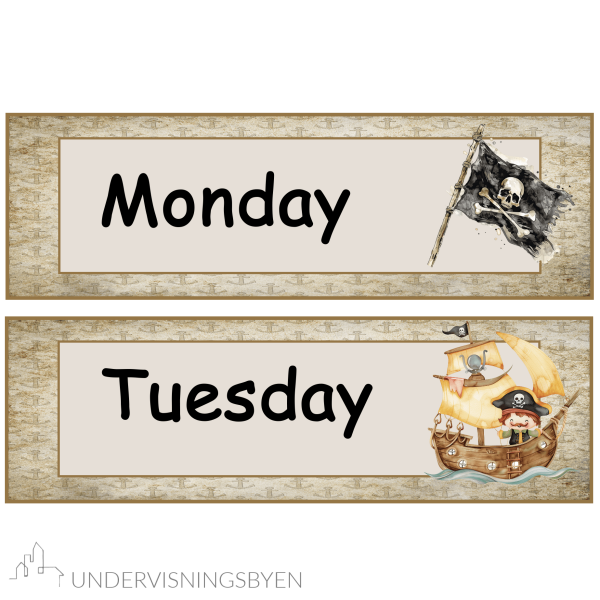 Klasseromsdekor Pirat Kalender