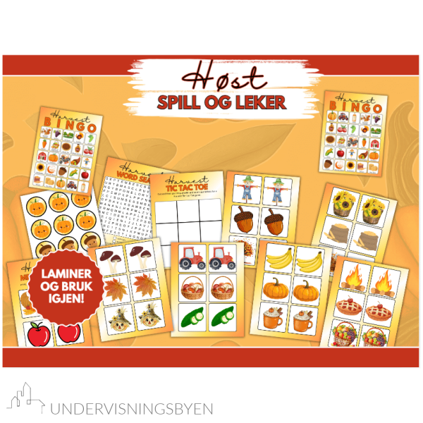 HØST - bingo, spill, leker, fargelegging