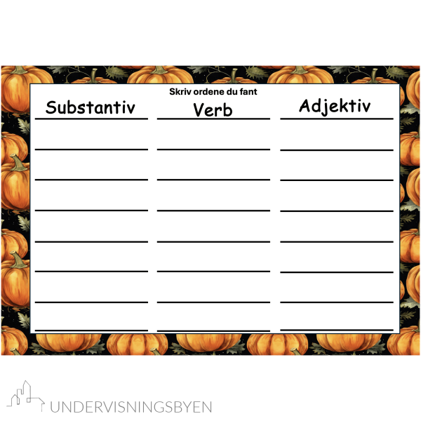 Ordklasser sortering Halloweentema - Bilde 5