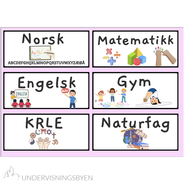 Dagsplan rosa bakgrunn