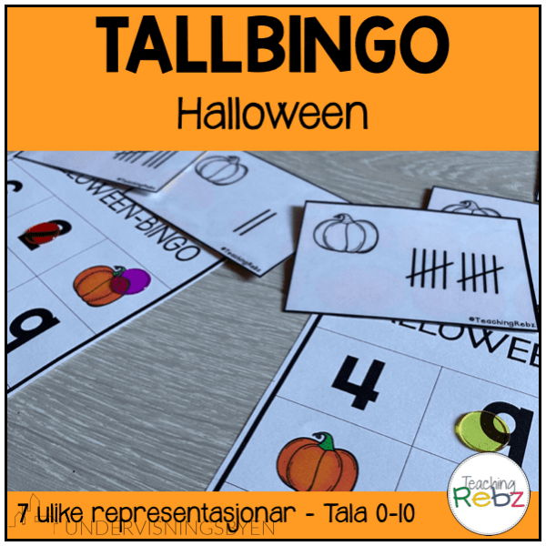 Bingo – tallforståelse 0-10 – Halloween-tema