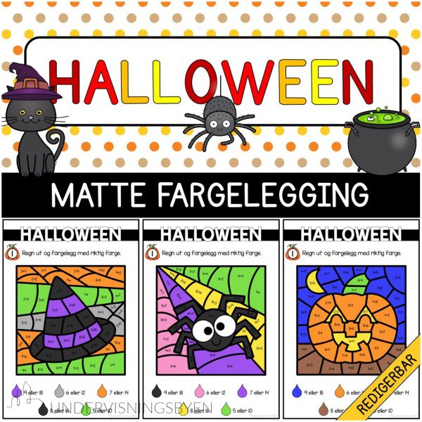 Halloween Matte fargelegging - Redigerbar