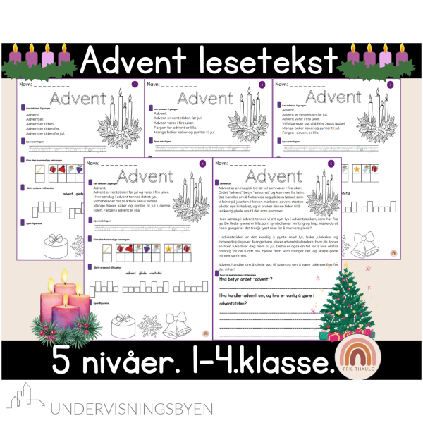 🎄Lesetekst om Advent, 5 nivå🎄