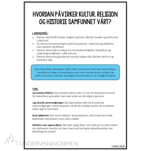 Fordypningsoppgave "Kultur, religion og historie"