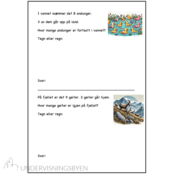 Jeg tegner og regner matte -BM- Enkle tekstoppgaver - 1.-3.trinn-spesialundervisning - Bilde 4