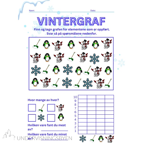 Vinter Aktivitetspakke - arbeidsark - Bilde 3