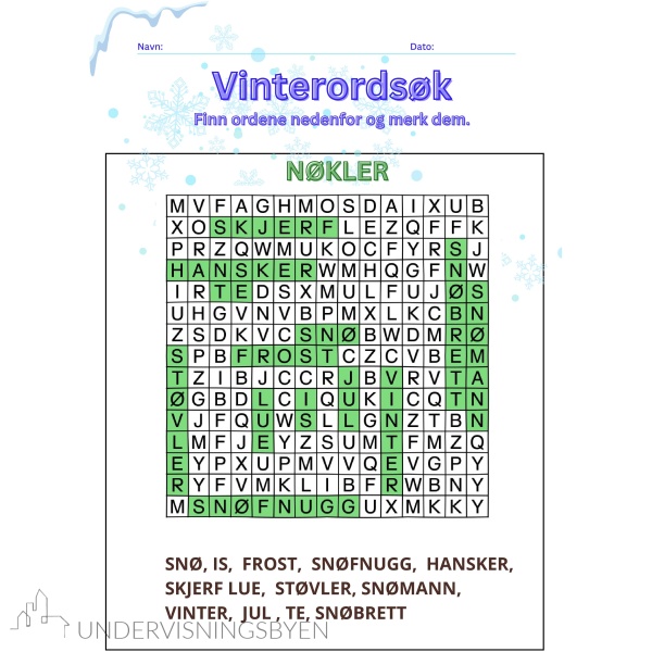 Vinter Aktivitetspakke - arbeidsark - Bilde 2