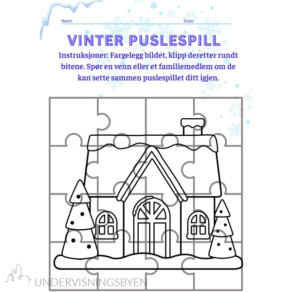 Vinter Aktivitetspakke - arbeidsark - Bilde 9