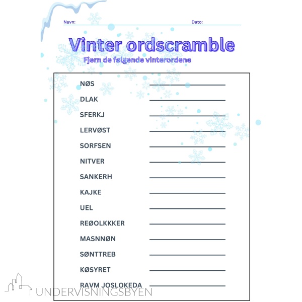 Vinter Aktivitetspakke - arbeidsark - Bilde 4
