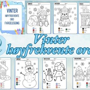 Høyfrekvente ord med fargelegging-vinter