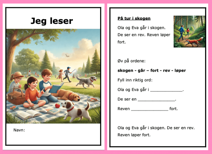 Jeg leser – Helhet-del-helhet – BM – 1.-2.trinn